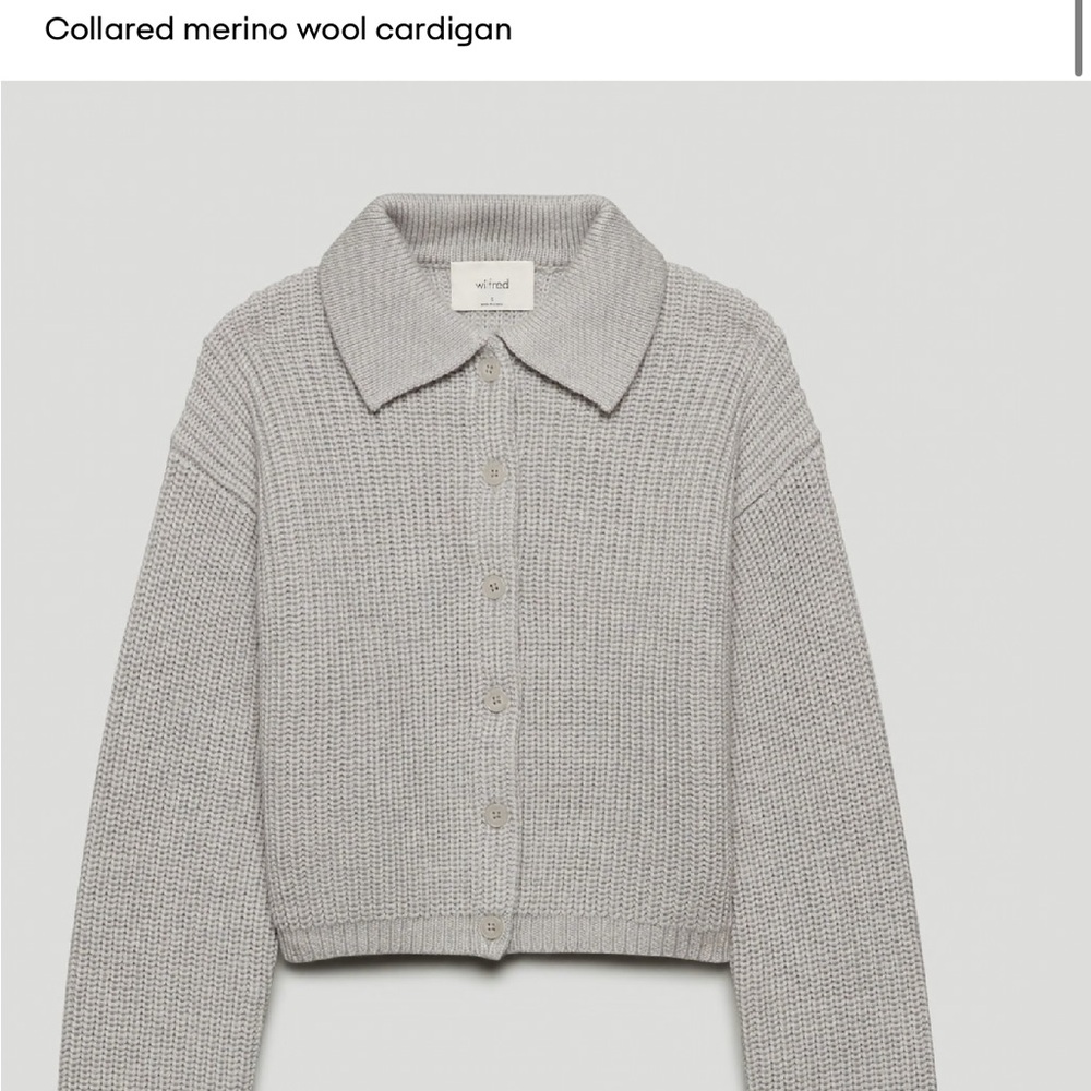 Wilfred Nextdoor Light Gray Collared Cardigan